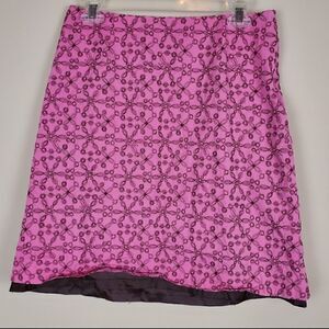 Lilly Pulitzer Pink Embroidered A-line Skirt Size 6